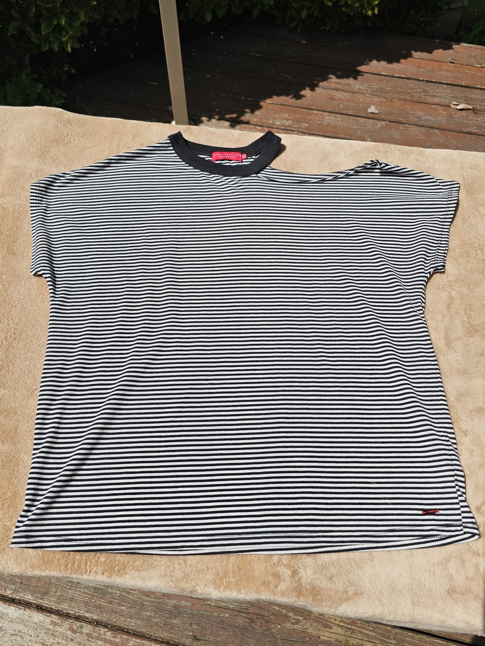 n.Philanthropy Black & White Striped Women's Tee